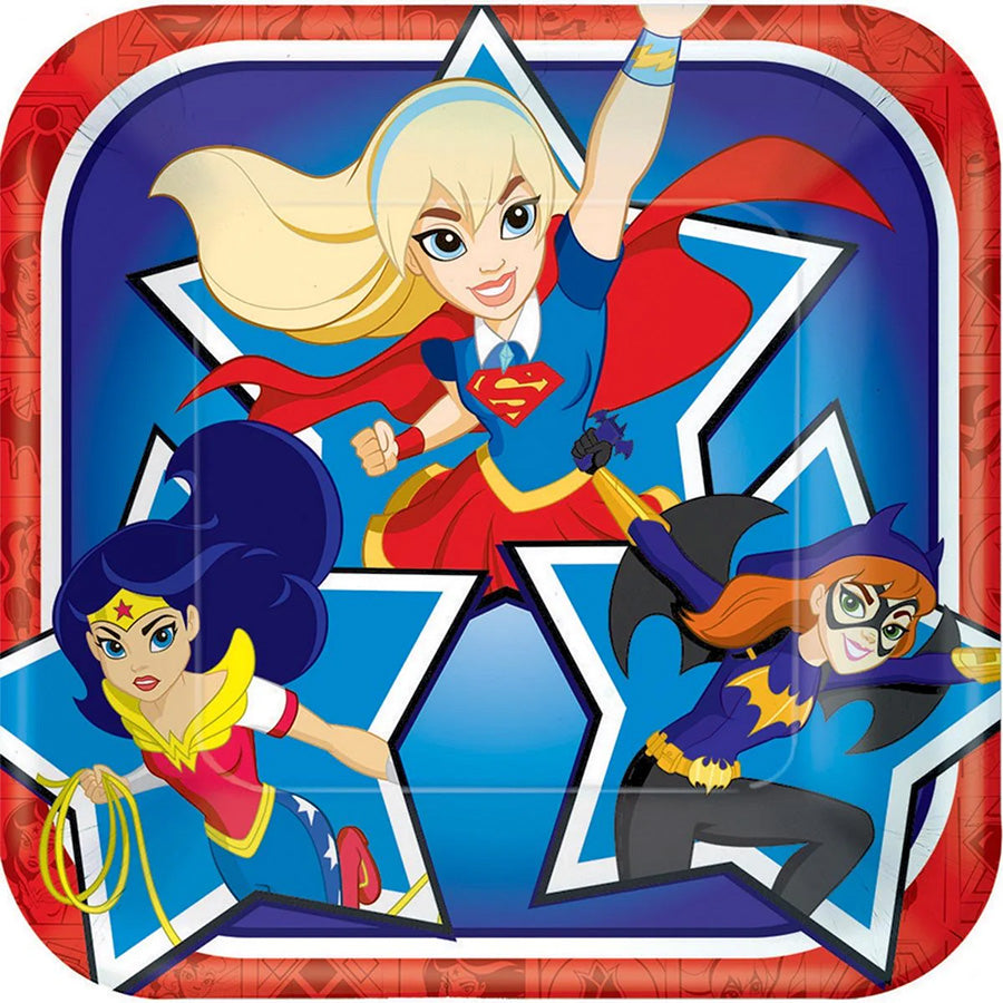 SUPERHERO GIRLS SQ PLATES Pk8