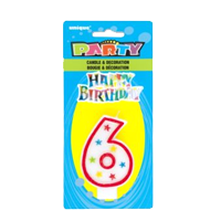 Numeral Candle With HBD Topper